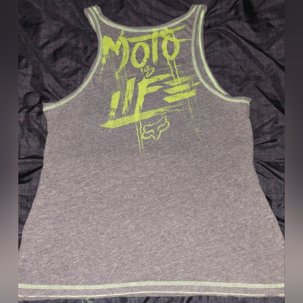 Fox Racing Gray & Green Tank Top Women's Size Small EUC